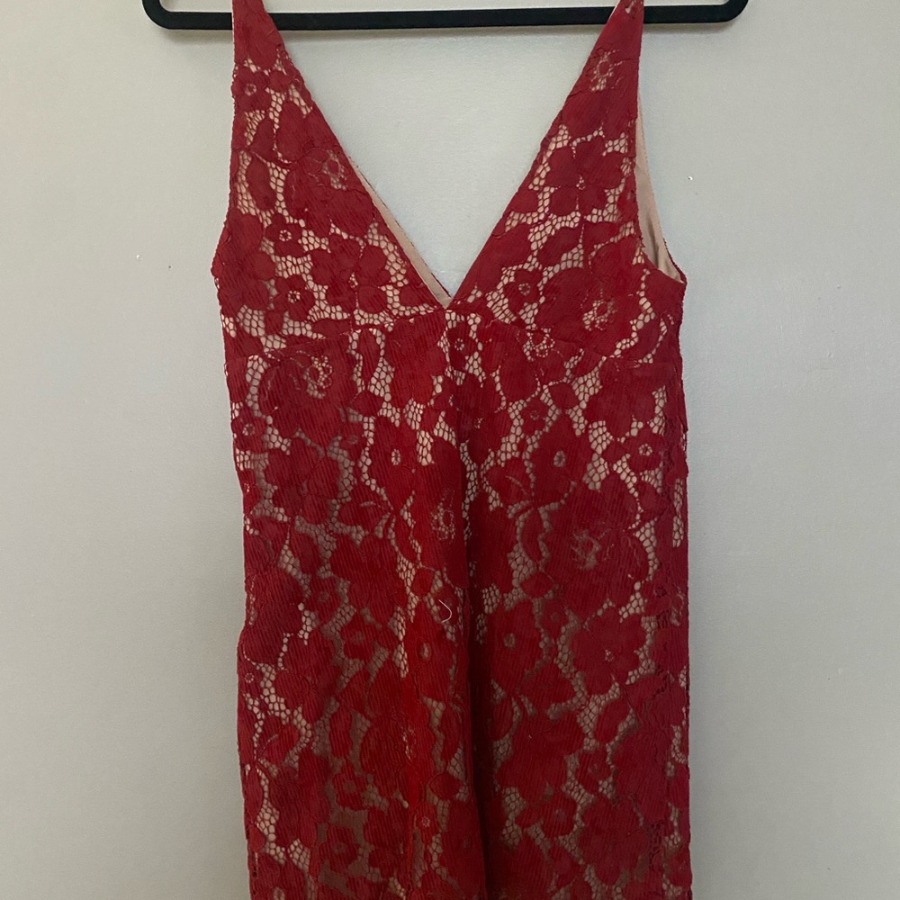 Elegant Red Lace Dress